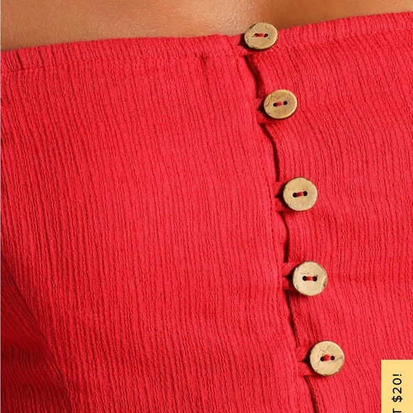 Make the Call Red Button-Up Long Sleeve Mini Dress - Picture 3 of 7